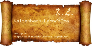 Kaltenbach Leonóra névjegykártya
